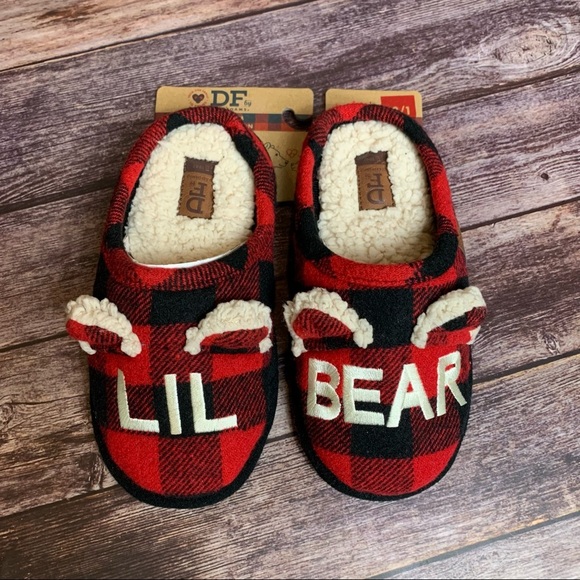 dearfoams Other - Dear Foams Lil Bear Buffalo Check Clog Slipper